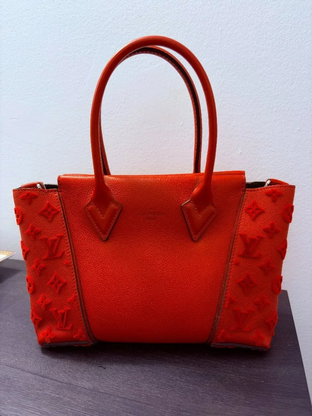 LOUIS VUITTON Veau Cachemire Tote W BB Handbag (RED)
